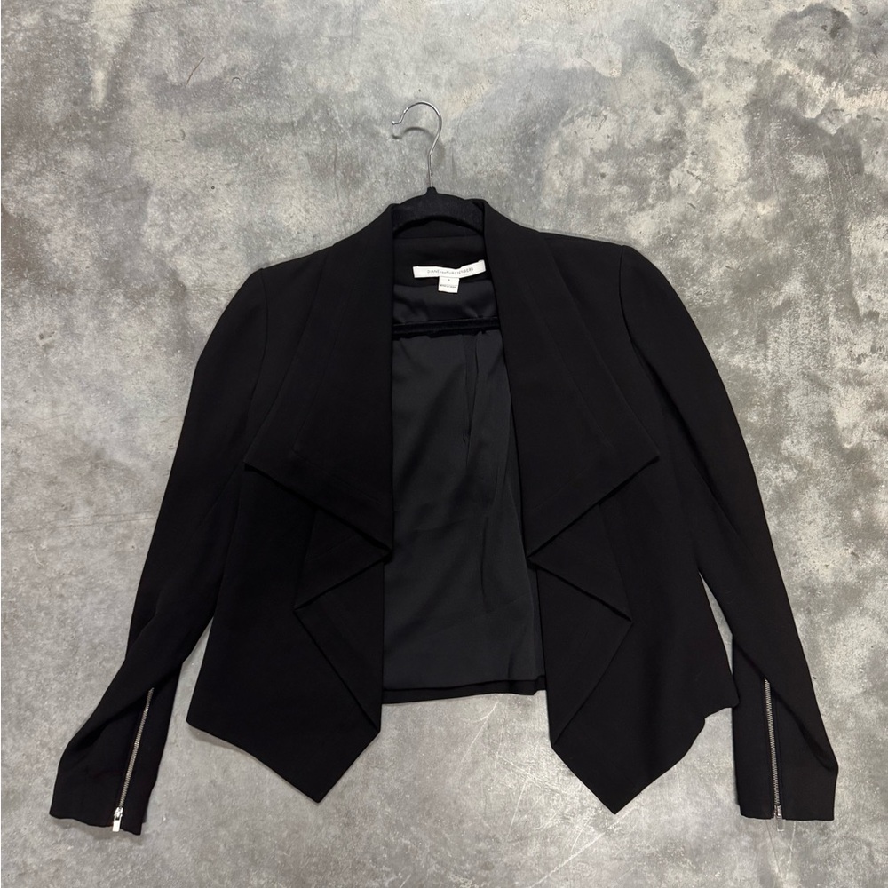 Diane Von Furstenberg Black Waterfall Blazer